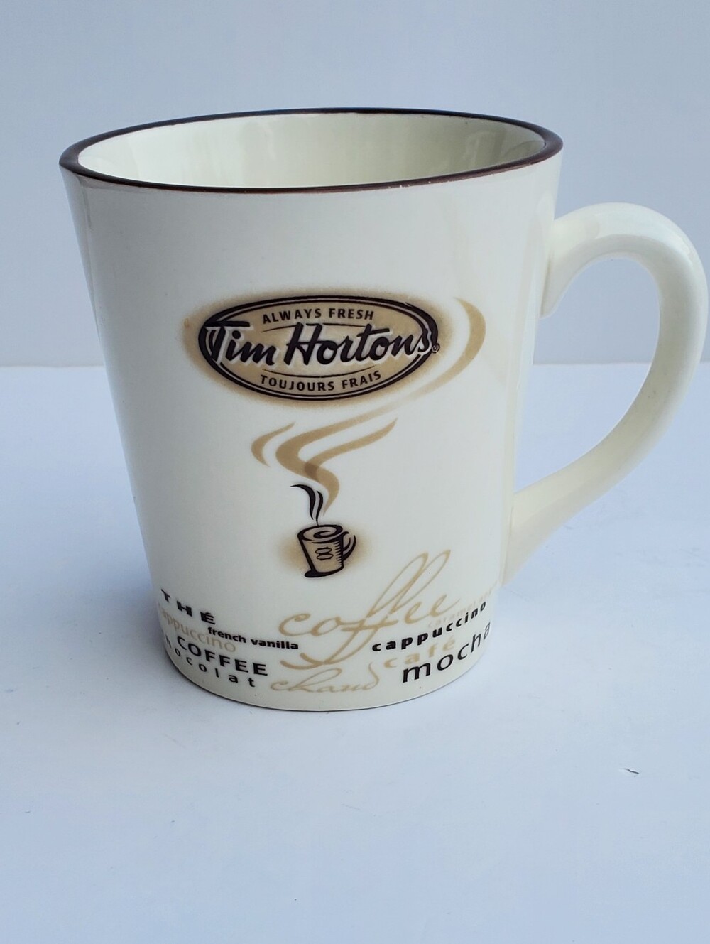 Tim Hortons Mug #005 Always Fresh Coffee Cappuccino Ceramic Collectible Cup
